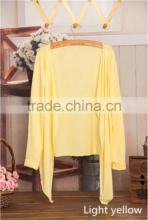 Korea sex long sleeve without button Sun protection clothing breathable summer thin women chiffon