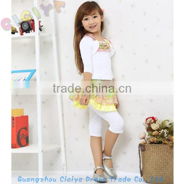 Latest fashion girl dress 4pcs set design for summer 2014