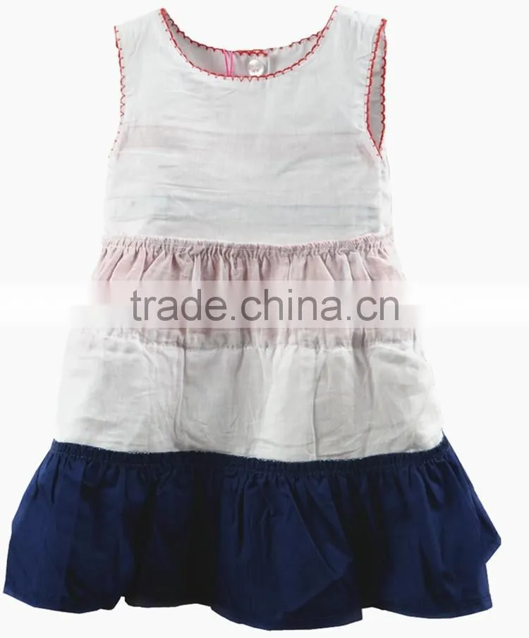latest baby cotton frocks designs sleevess tiered bow kids dress