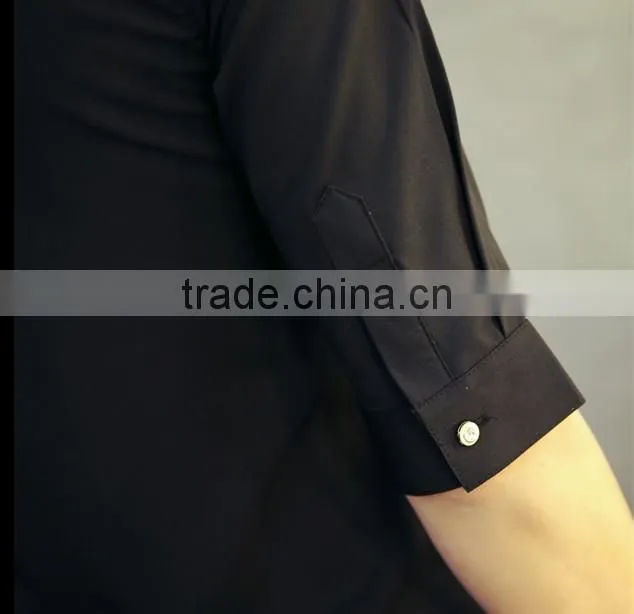 Seven men sleeve han edition cultivate one's morality joker no-iron shirt wet printing individuality student leisure shirt with
