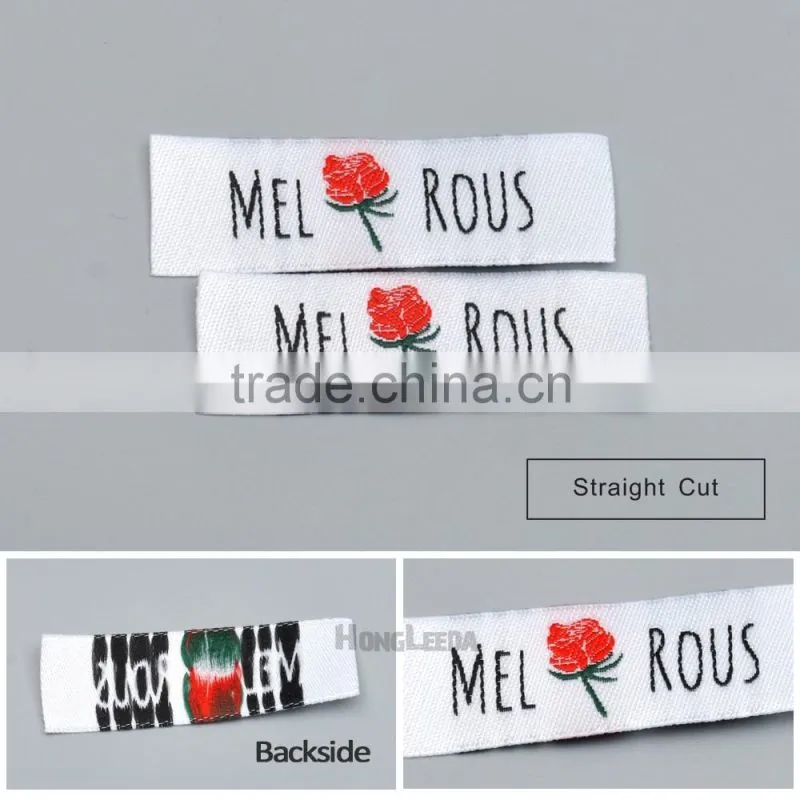 Customized garment shoe labels/woven labels/embroidered tag width below 2.5cm WEF-001