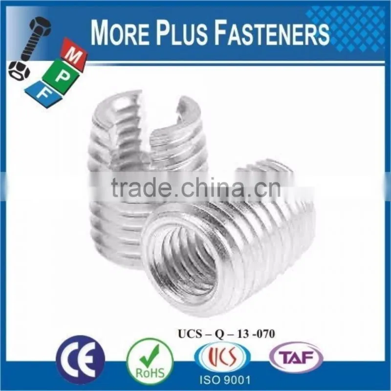 Made in Taiwan Stainless Steel Self Tapping Groove Pin Threaded Insert Threaded Nut For Plastic