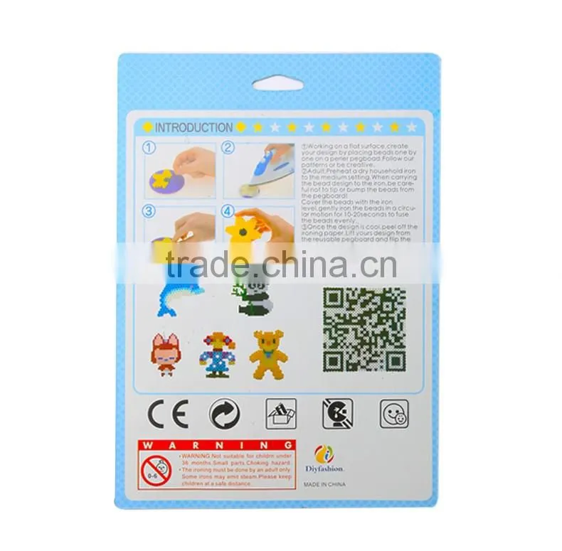 Diyfashion 5mm hama perler fuse beads Sundae set with puzzle iron paper and twezzer hama beads toys for kids 18031