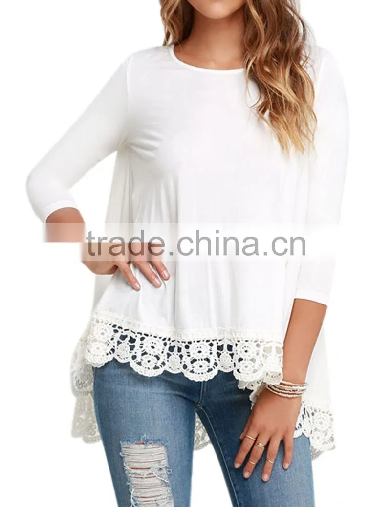 New customized top sell short front long back blouse