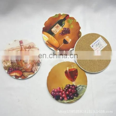 round blank ceramic coaster with cork back white ceramic coasters sublimation printable