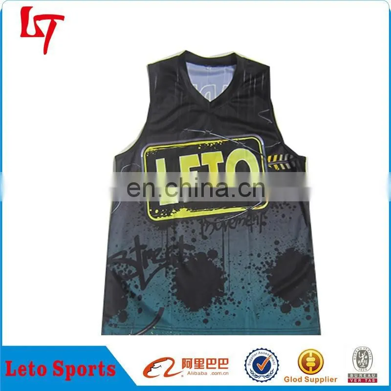 Fashion style 100%polyester fabric basketball jersey sublimation printing/custom basketball shirt