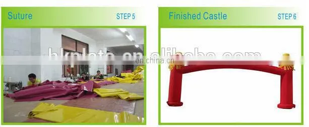 Custom printed green lighted inflatable circle arch gate for sale
