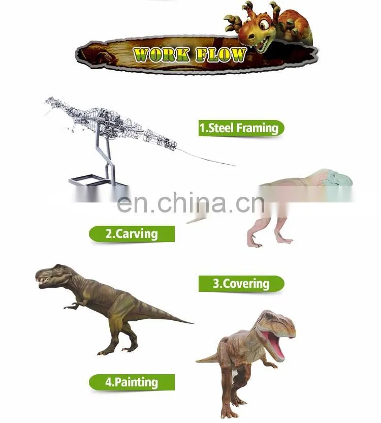 Fiberglass Trex statue real size dinosaur sculpture resin dinosaur model for sale