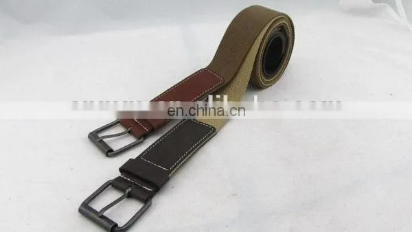 Fashion Canvas Belt With Leather For Men Seat Belt Buckle