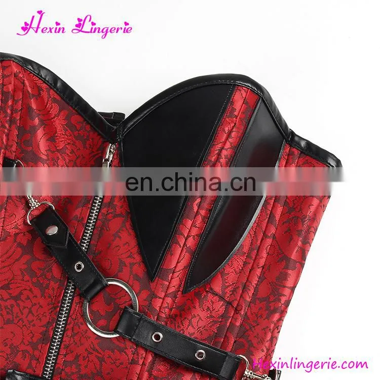 Upscale Sexy Red Mature 24 Steel Boned Tummy Cincher Corset