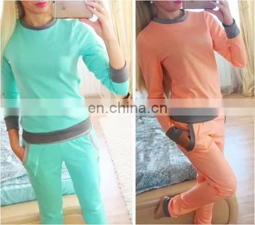 Women Sweatshirt Pants 2 Pcs Custom Made Wholesale Sweat Suits
