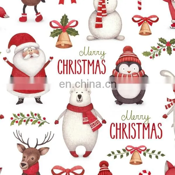 soft hand-feeling organic cotton fabric cotton flannel fabric chrismas pattern for child