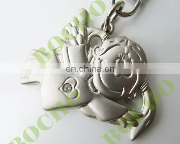 3D Metal Angel Keychain with shopping coin