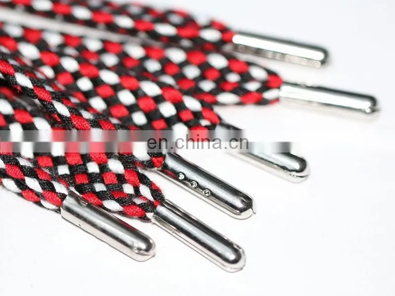 Hot selling reflective tape braided 3m shoelace with silver aglet