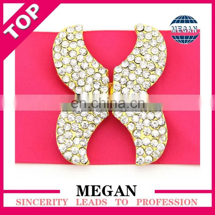rhinestone flower pair buckle for wedding invitation silk box