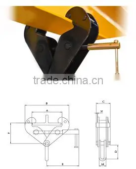 New style steel beam hoist clamp for electric hoist or manual hoist