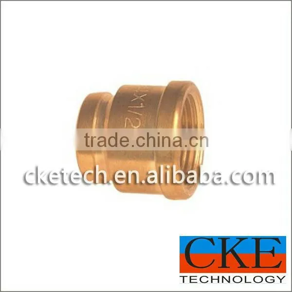 Brass CNC Machined Female Threaded Bushing Connector
