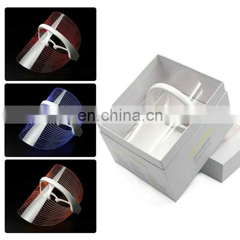 3 Color LED Light Photon Face Neck Rejuvenation Skin Facial Therapy Wrinkle