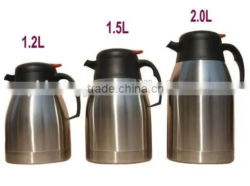 LFGB/EU double wall stainless steel coffee thermos pot 1.2/1.5/2.0L