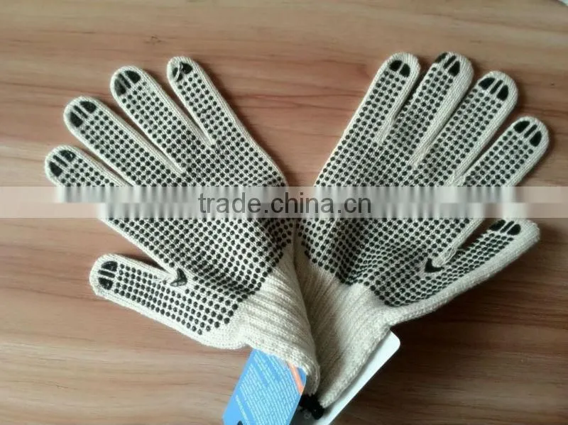 most popular orange dot 26cm pvc dotted cotton working glove