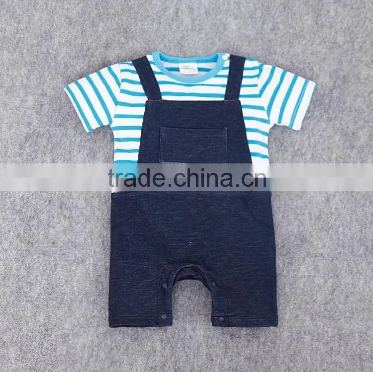 2016 New British Style Baby Casual Cotton Wear Baby Strap Romper Baby Toddler Outfits