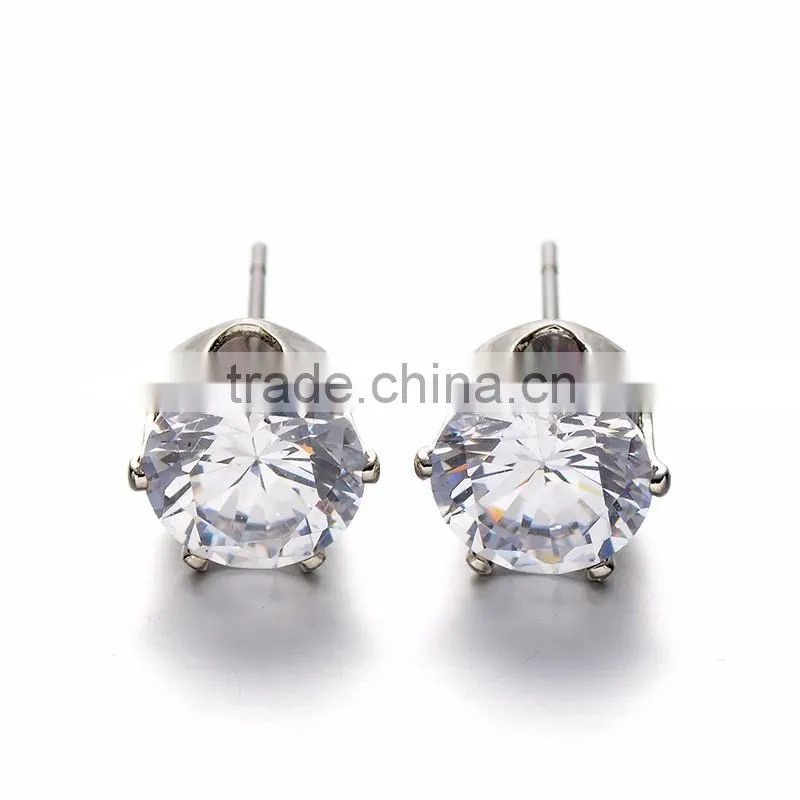 Newest 5 Pairs White and Yellow Zircon Jewellery Earrings Sets For Party Girls