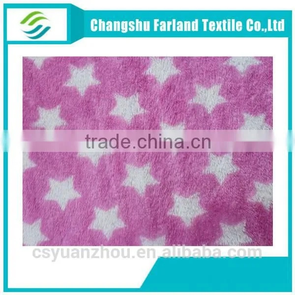 Arctic cashmere star pattern printed fleece for warm clothing