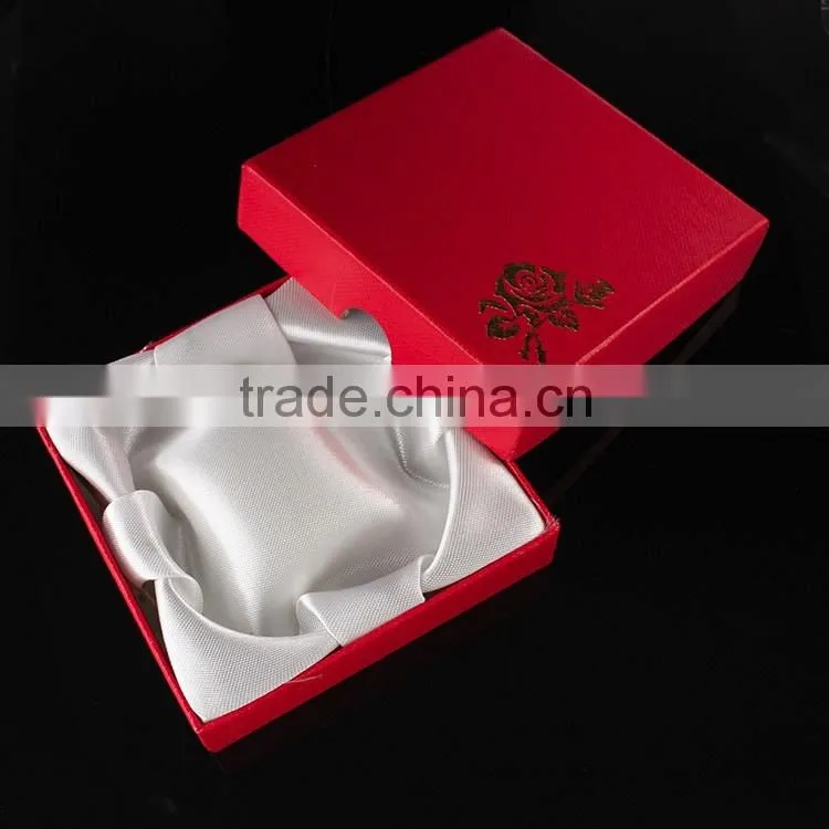 P150404 Custom logo printed cotton filled bracelet jewelry boxes