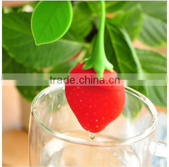 Silicone Strawberry Design Loose Tea Leaf Strainer Herbal Spice Infuser Filter Tools