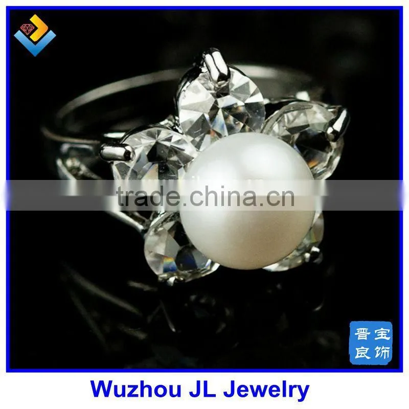 2015 New 18K Gold Plated Bunny Rabbit Pearl Stone Silver Cute Ring