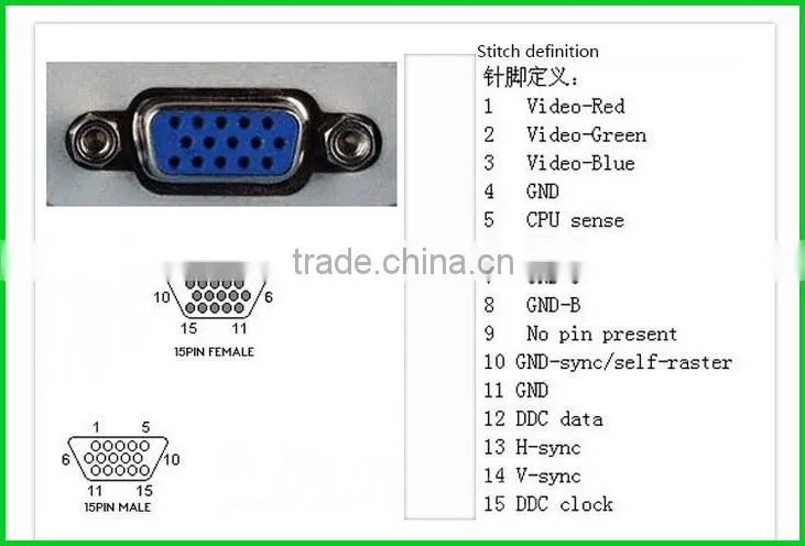 Shenlantuo Factory Outlet 3+6 VGA Cable Male to Male 15Pin for Multimedia 1.5M