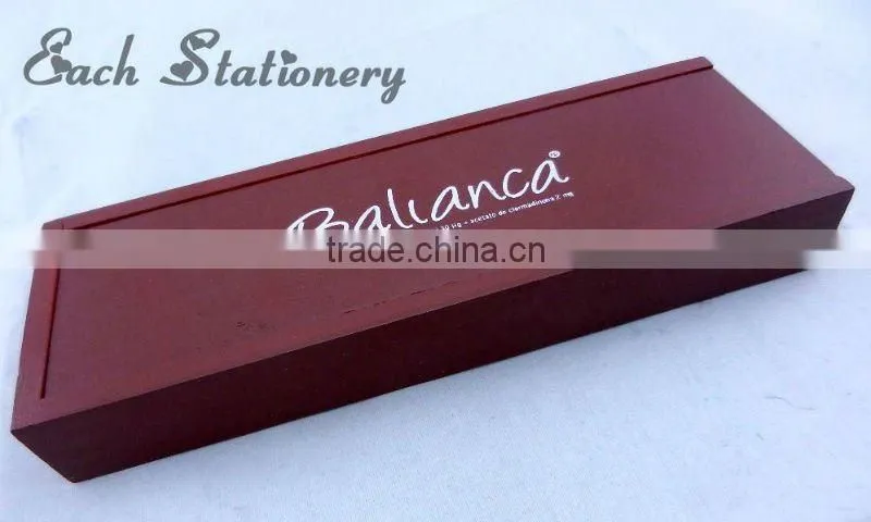 7"HB 8 pcs red wooden high-grade pencil case with compartments