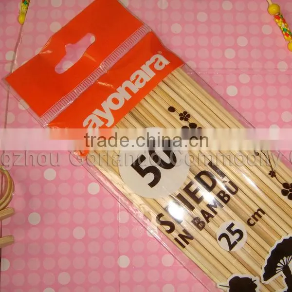 2.5 x150mm round natural BBQ Dan bamboo skewers with Sharp End FDA food grade