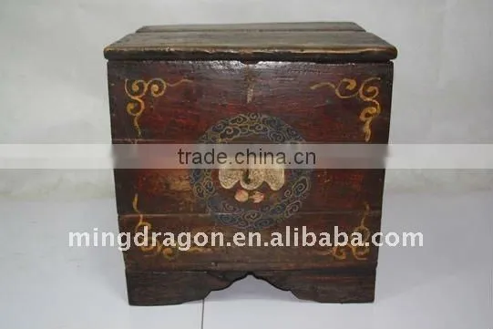 chinese antique wooden hand painted chest