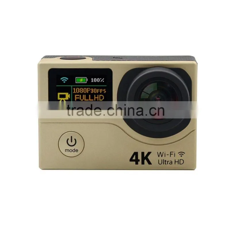 New 2016 Ultra HD 4K WIFI Sport Action Camera with remote control Dual Screen 2" LCD Waterproof 170 Helmet Camcorder DV DVR