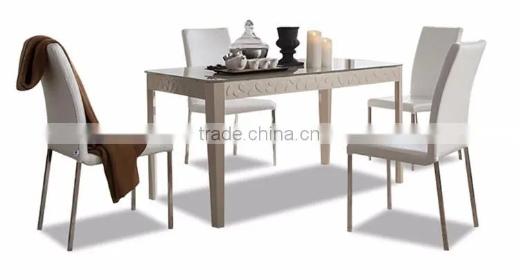 Contemporary Furniture Luxury Marble Table Top Wooden Dining Table
