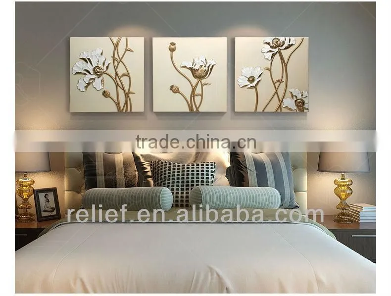 Calligraphy relief decorating mural painting