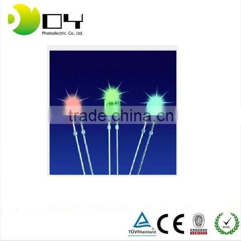 High Quality Through Hole Type Colored Round Oval Straw hat 5mm LED Diode