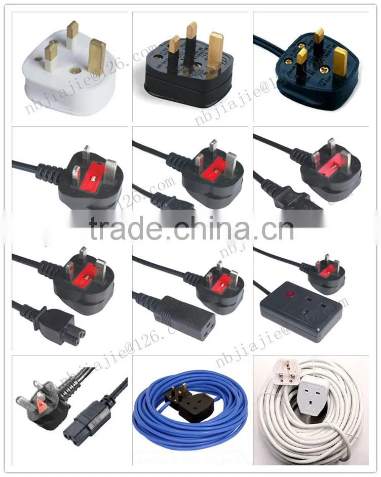 CLOVER LEAF C5 3 PIN MAINS CABLE POWER LEAD UK Plug Mickey Mouse shaped