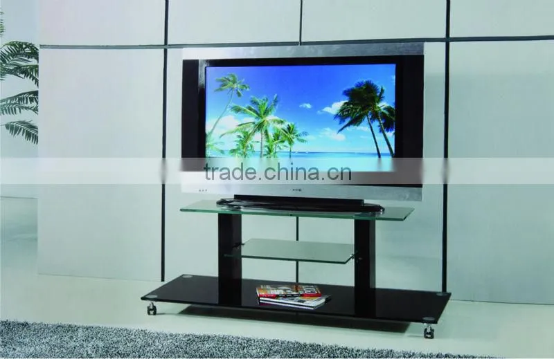 simple design glass metal TV stand