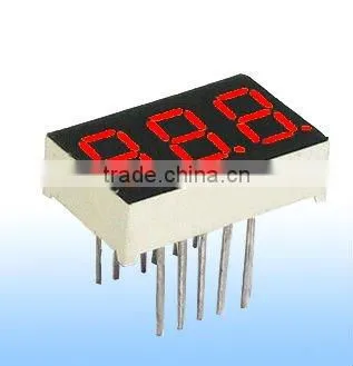 Elegant shape 0.4inch led 7 segment 3 digits numeric display