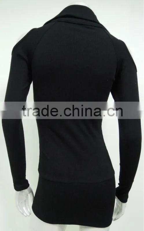 plain slim fit long sleeve cheap wholesale sports jerseys patterns for women with zipper