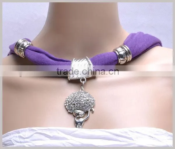 Purple Slider Pendant scarves with jewelry