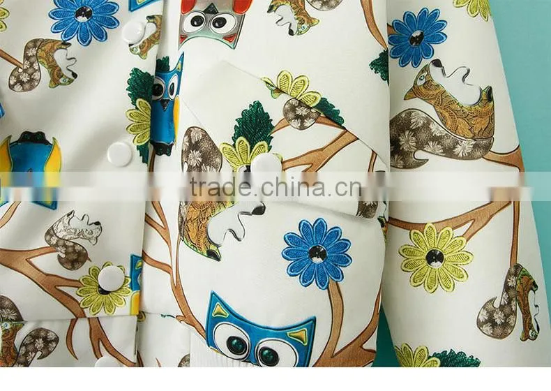 Popular cartoon pattern ladies short paragraph slim fit baseball uniform jacket for wholesale fitness apparel