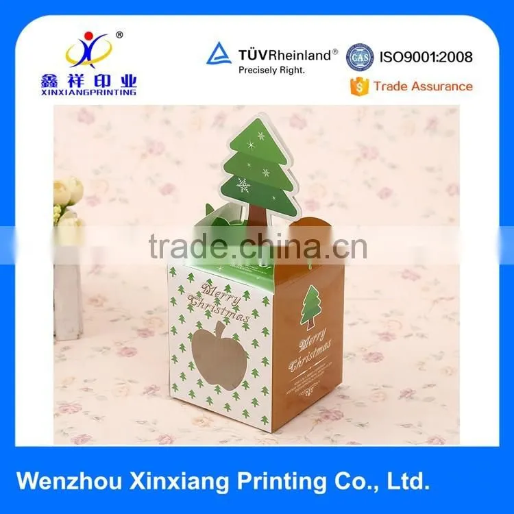 New Design Apple Sweet Packaging Box with Open Window for Christmas Eve