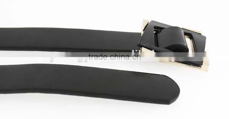 Women's ClassicPU ladies leather belt with Gold buckles for jeans in yiwu