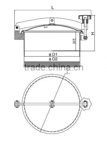 sanitary stainless steel round manhole