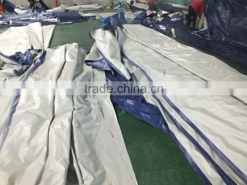 tarps for less polypropylene blue/sliver triangle plastic rope wateproof anti-aging antioxidant outdoor cover factory best sell