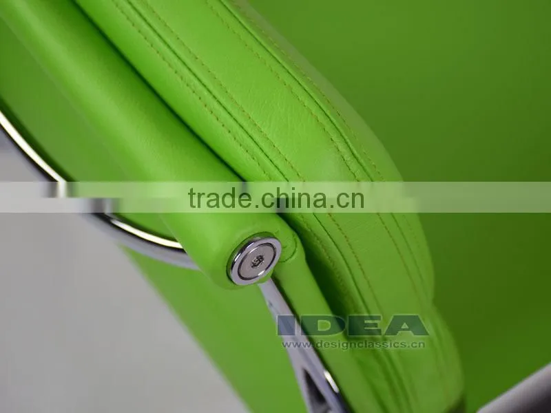 Replica Charles and Ray EA217 Low Back Soft Pad Desk Chair - Salad Green Color Genuine Leather