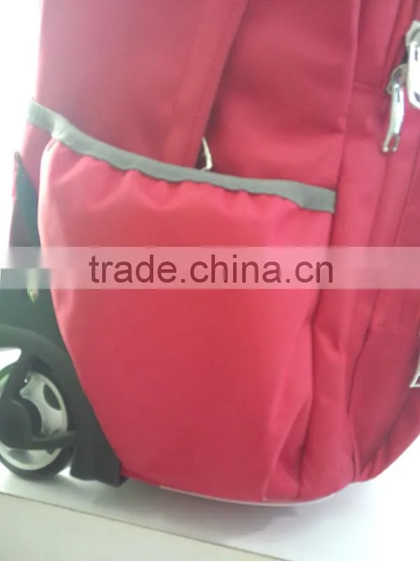 2015 hot design Polyester school trolley bag with bright color for student